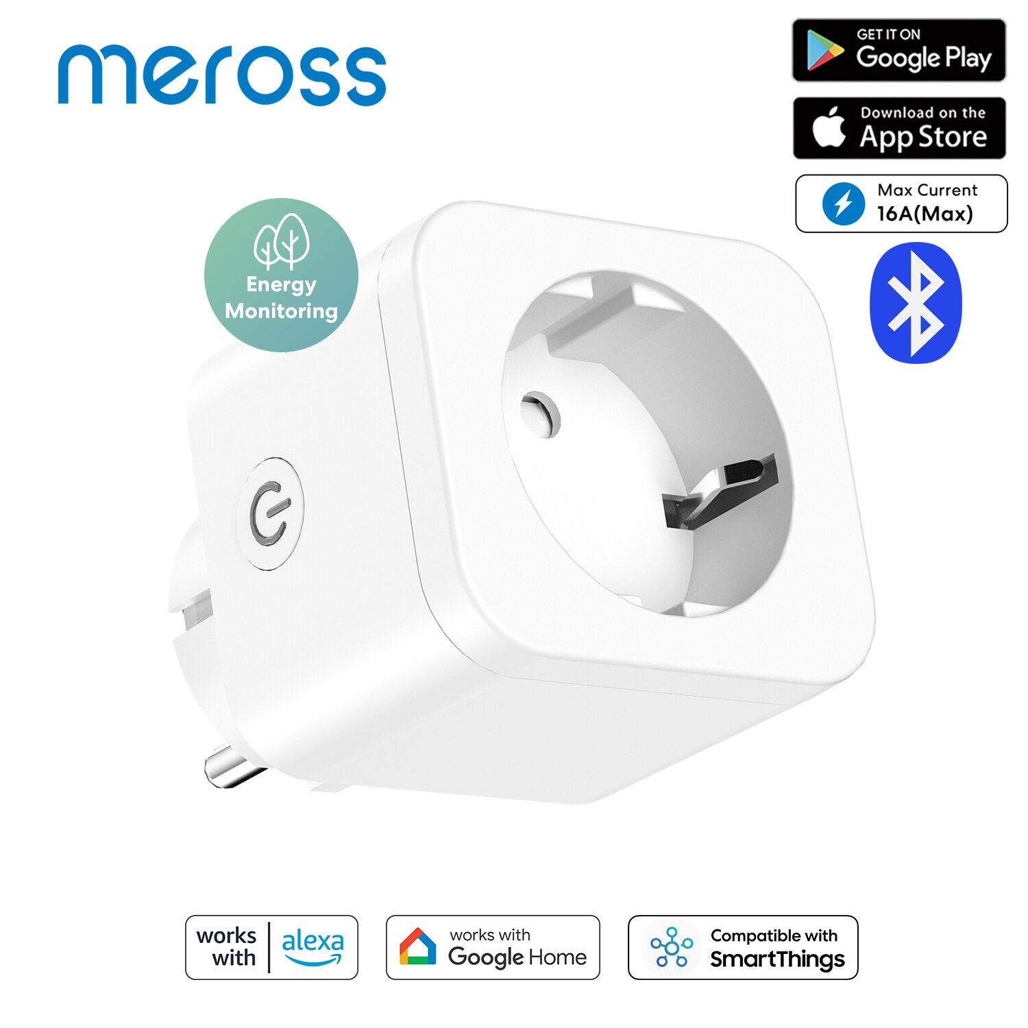 Meross 16A EU WiFi Ʈ ÷  Ʈ ,   Ÿ̸   Alexa Google Home SmartThings